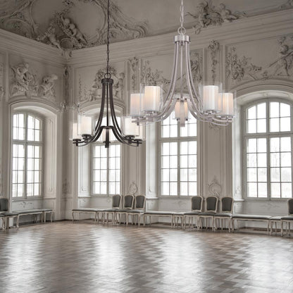 Parsons Studio Chandelier in living room.