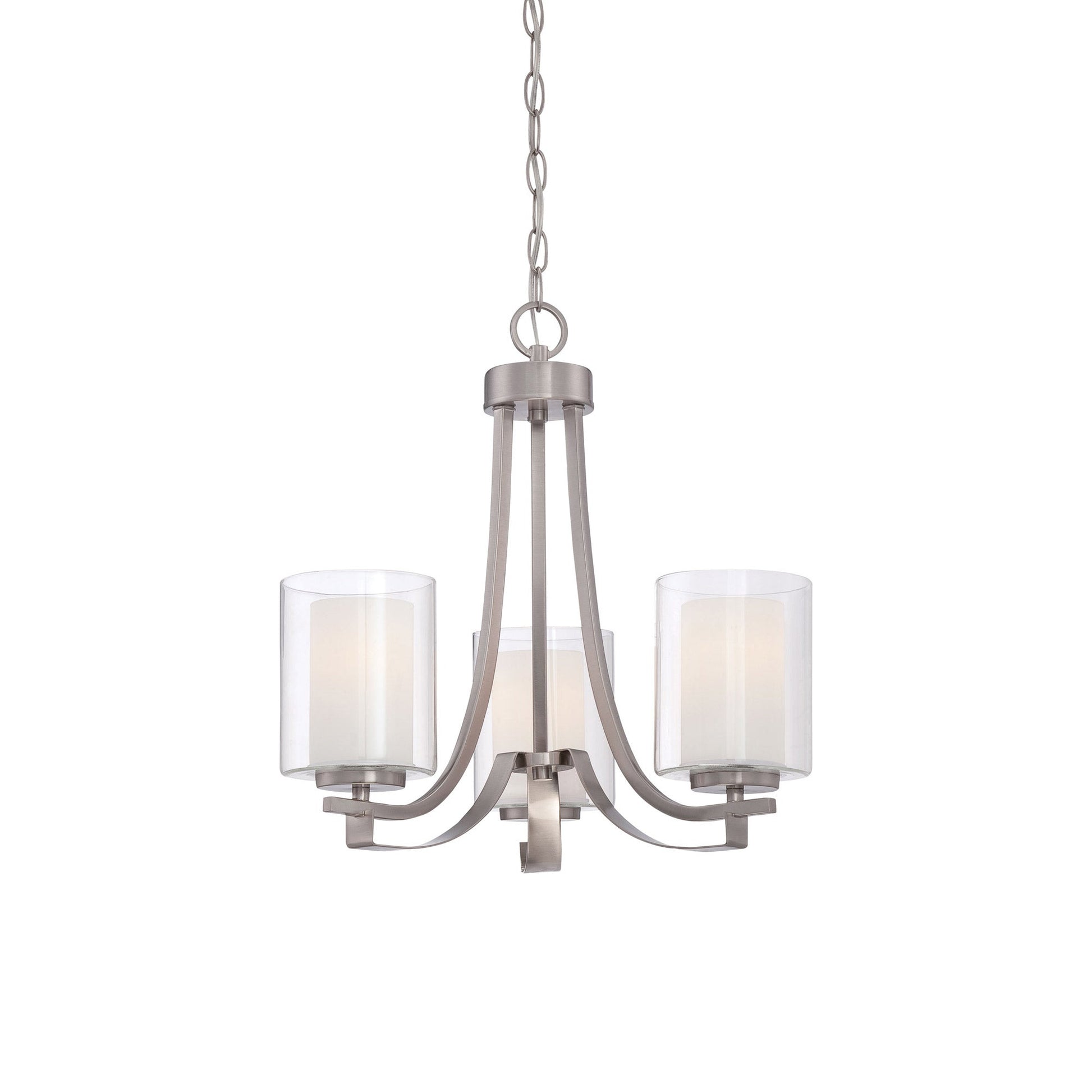 Parsons Studio Mini Chandelier in Brushed Nickel.