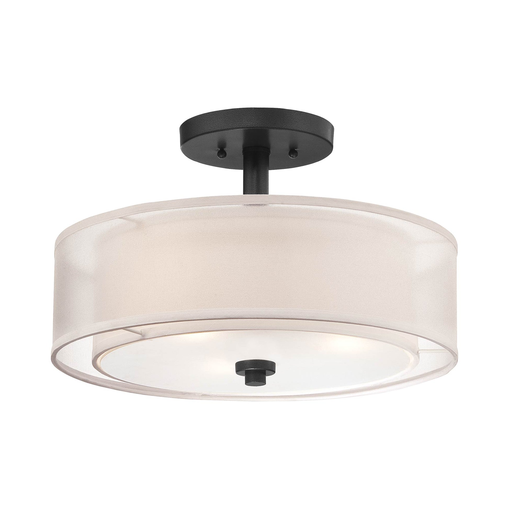 Parsons Studio Semi Flush Mount Ceiling Light in Sand Coal.