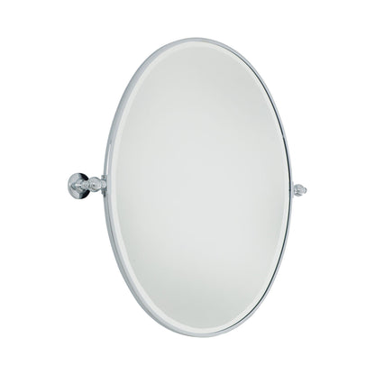 Pivoting Mirrors Oval Wall Mirror in Chrome (31-Inch).