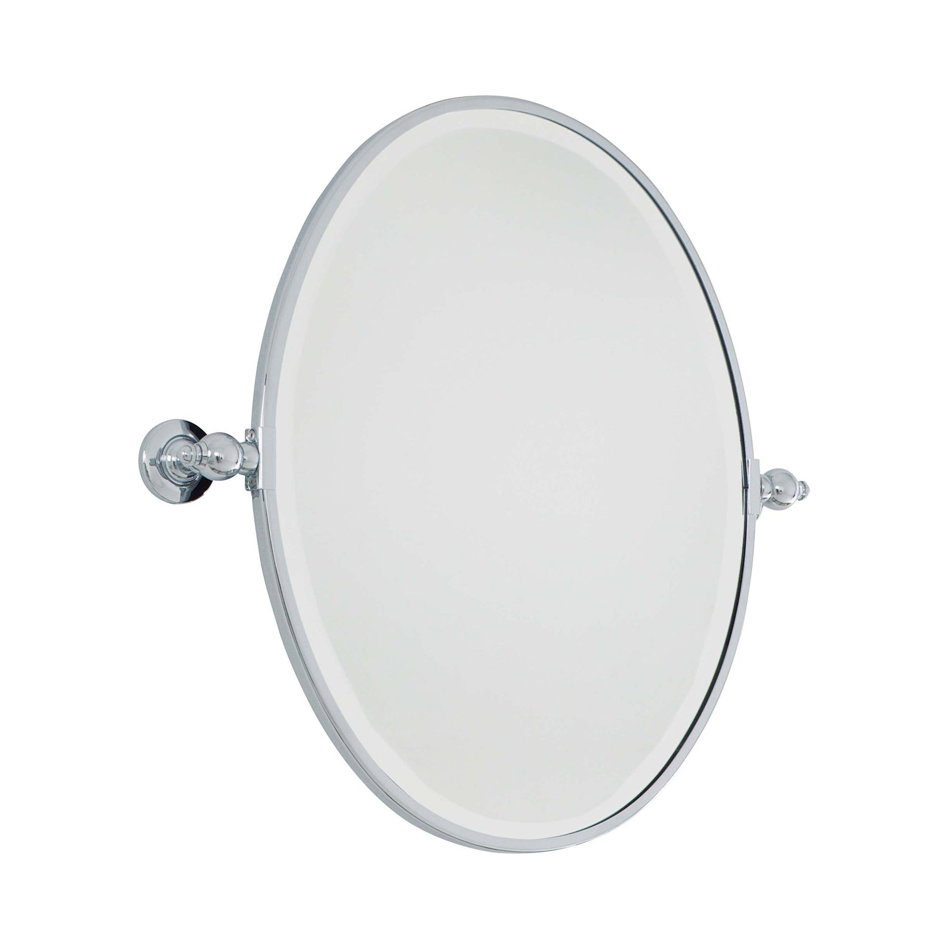 Pivoting Mirrors Oval Wall Mirror in Detail.