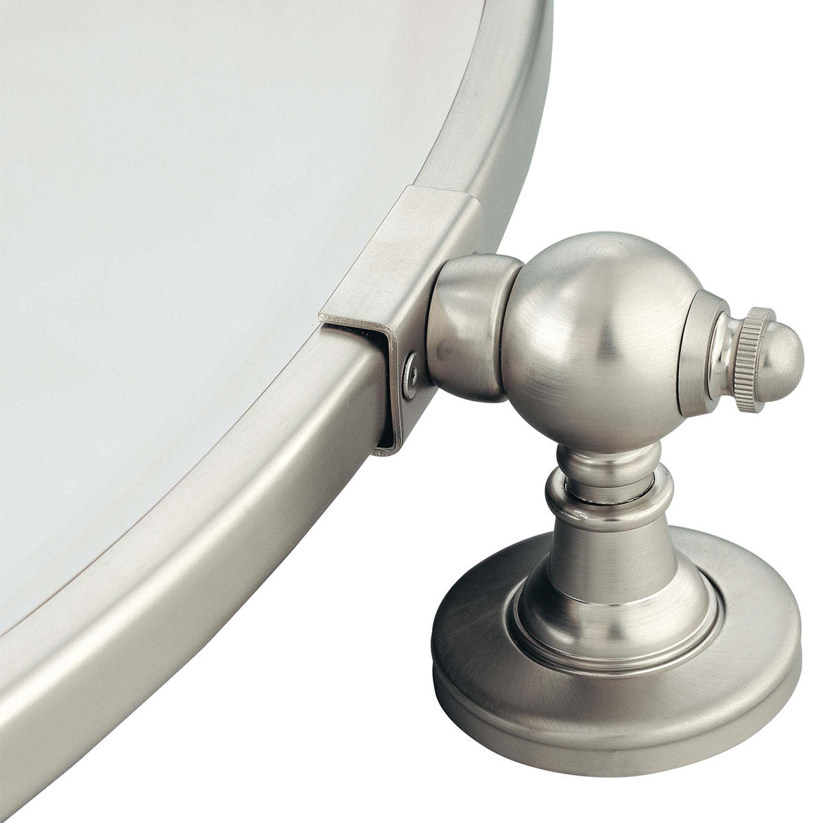 Pivoting Mirrors Oval Wall Mirror in Detail.