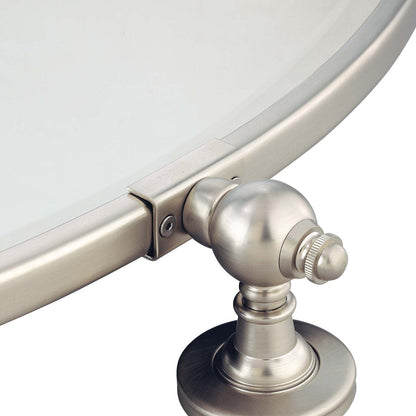 Pivoting Mirrors Oval Wall Mirror in Detail.