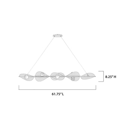 Pod Linear LED Pendant Light - line drawing.
