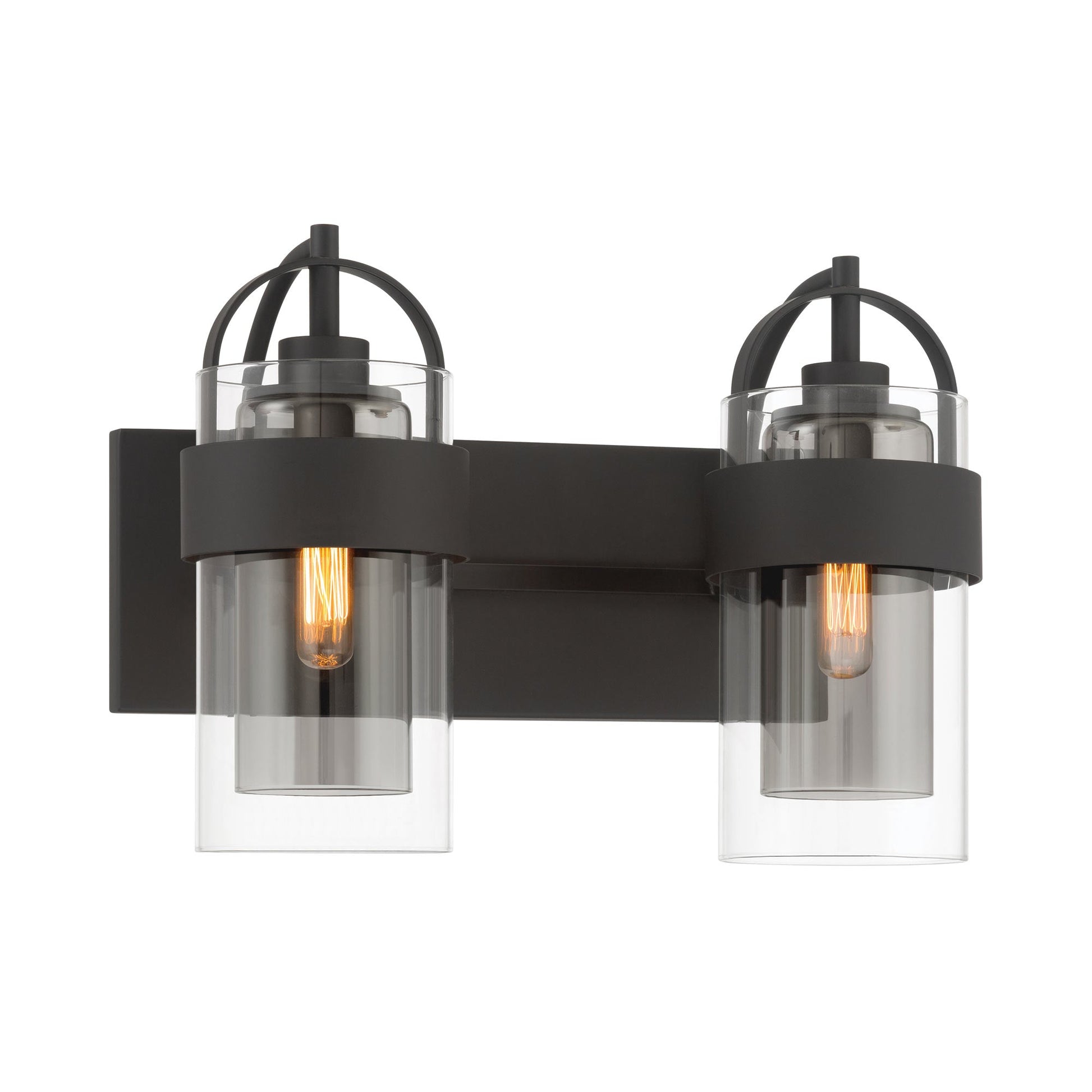 Ravik Bath Vanity Light in Dark Matte Black (2-Light).