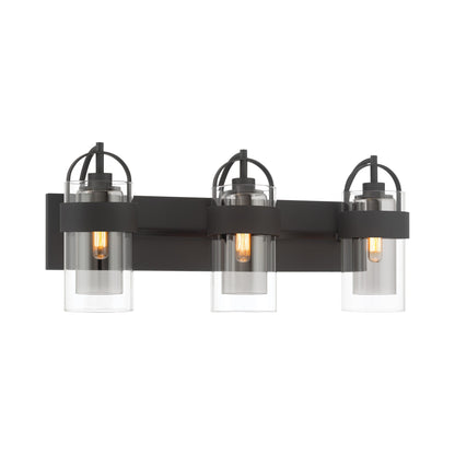 Ravik Bath Vanity Light in Dark Matte Black (3-Light).