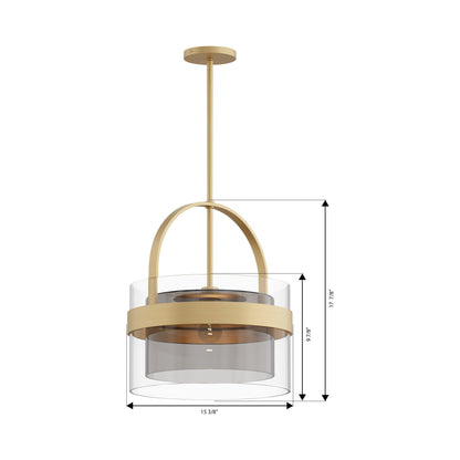 Ravik Semi Flush Mount Ceiling Light - line drawing.