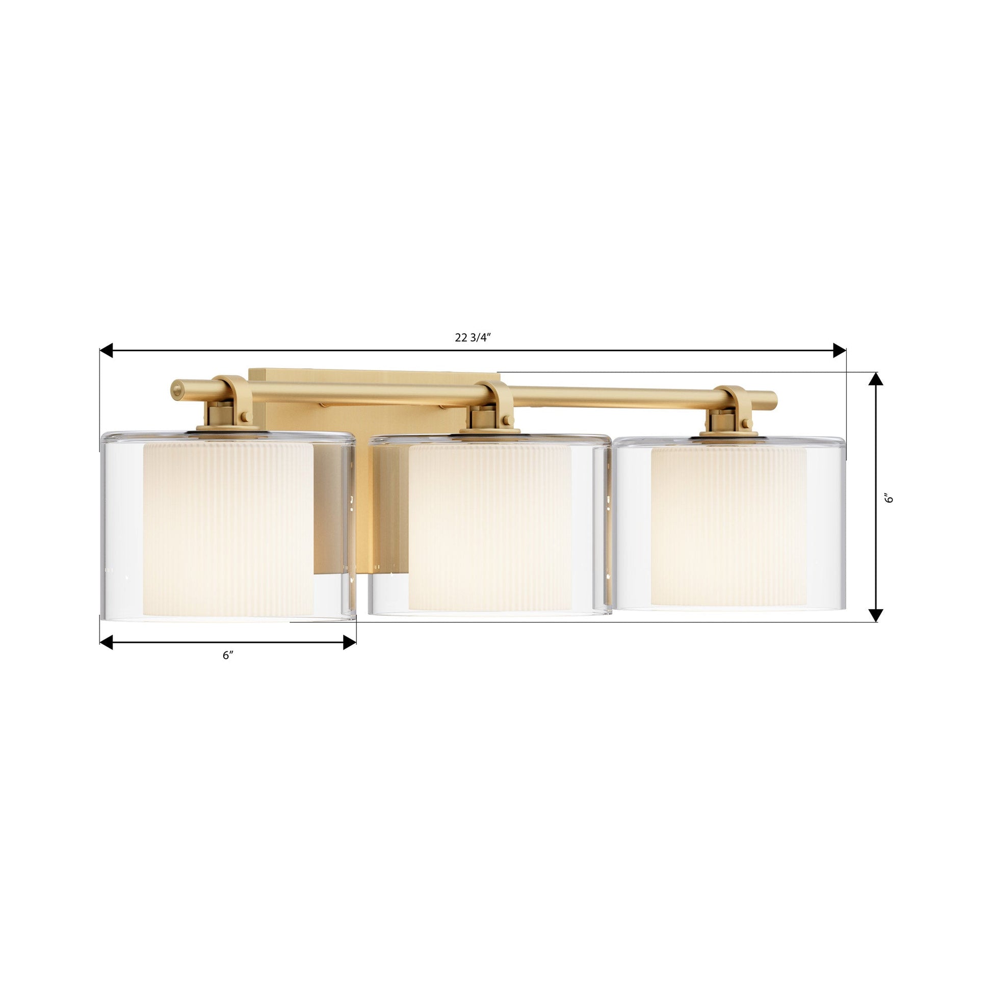 Seville Bath Vanity Light - line drawing.