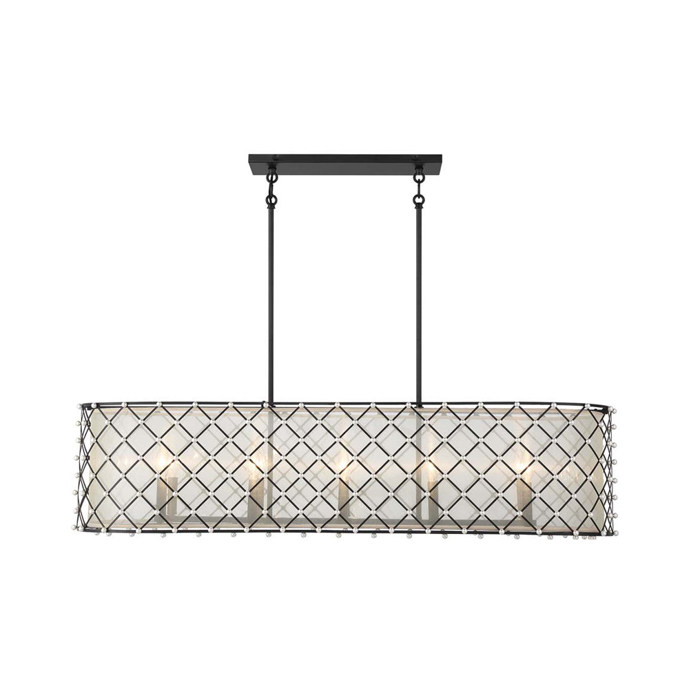Sheer Elegance Linear Pendant Light in Detail.