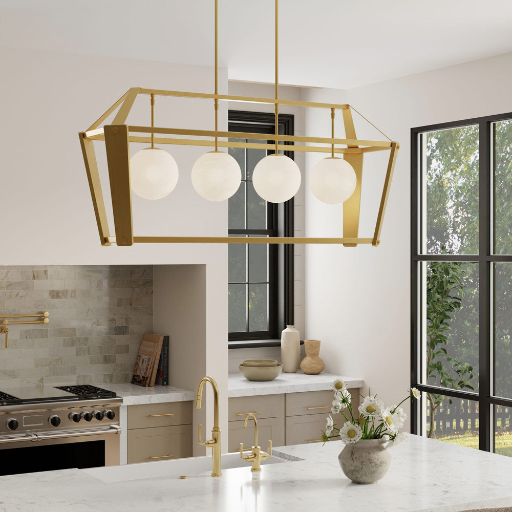 Shimmer Linear Pendant Light in kitchen.