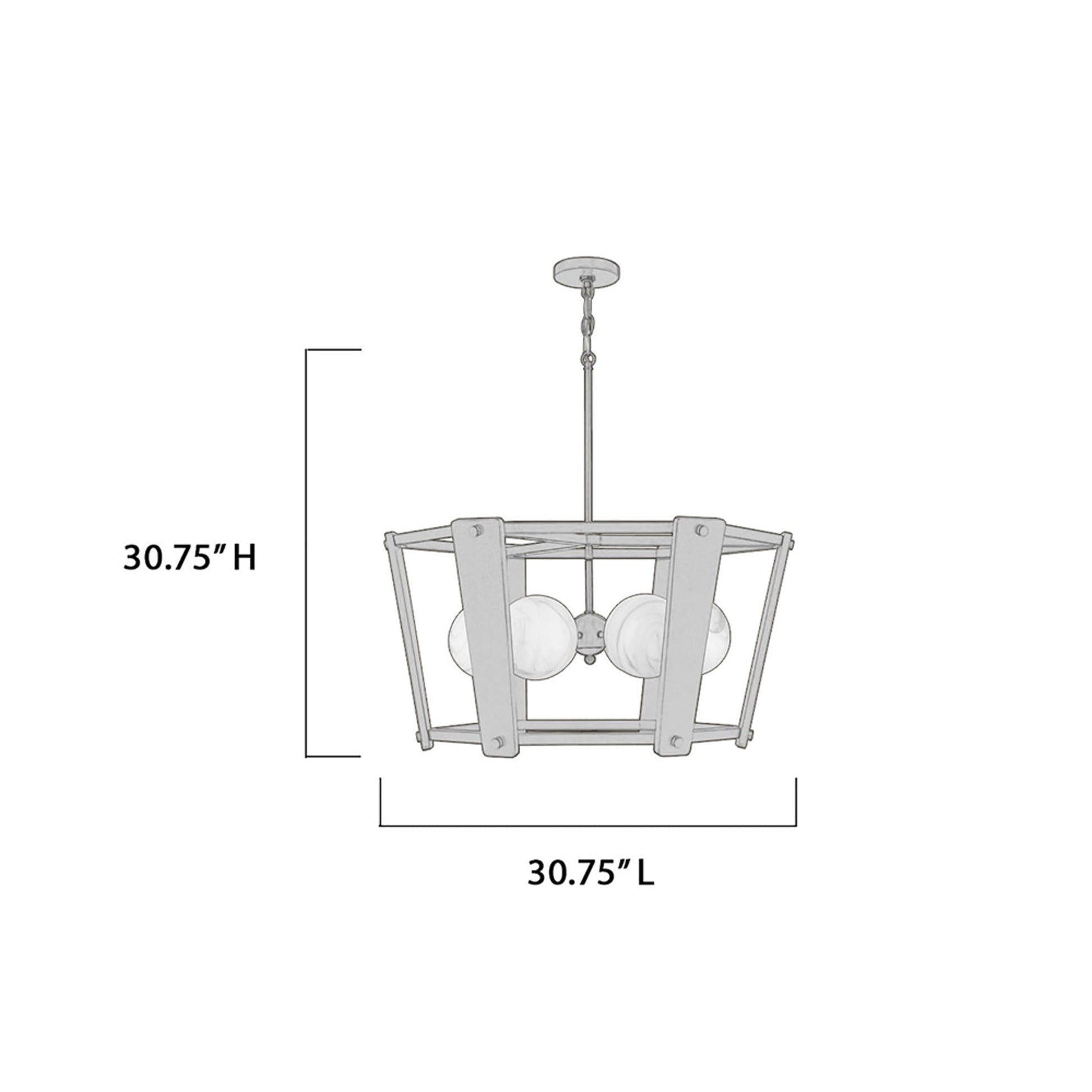 Shimmer Multi Light Pendant Light - line drawing.