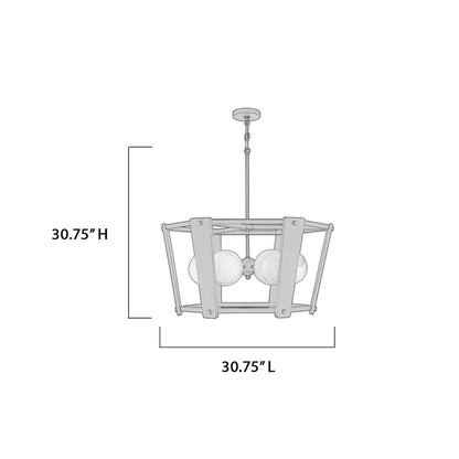 Shimmer Multi Light Pendant Light - line drawing.