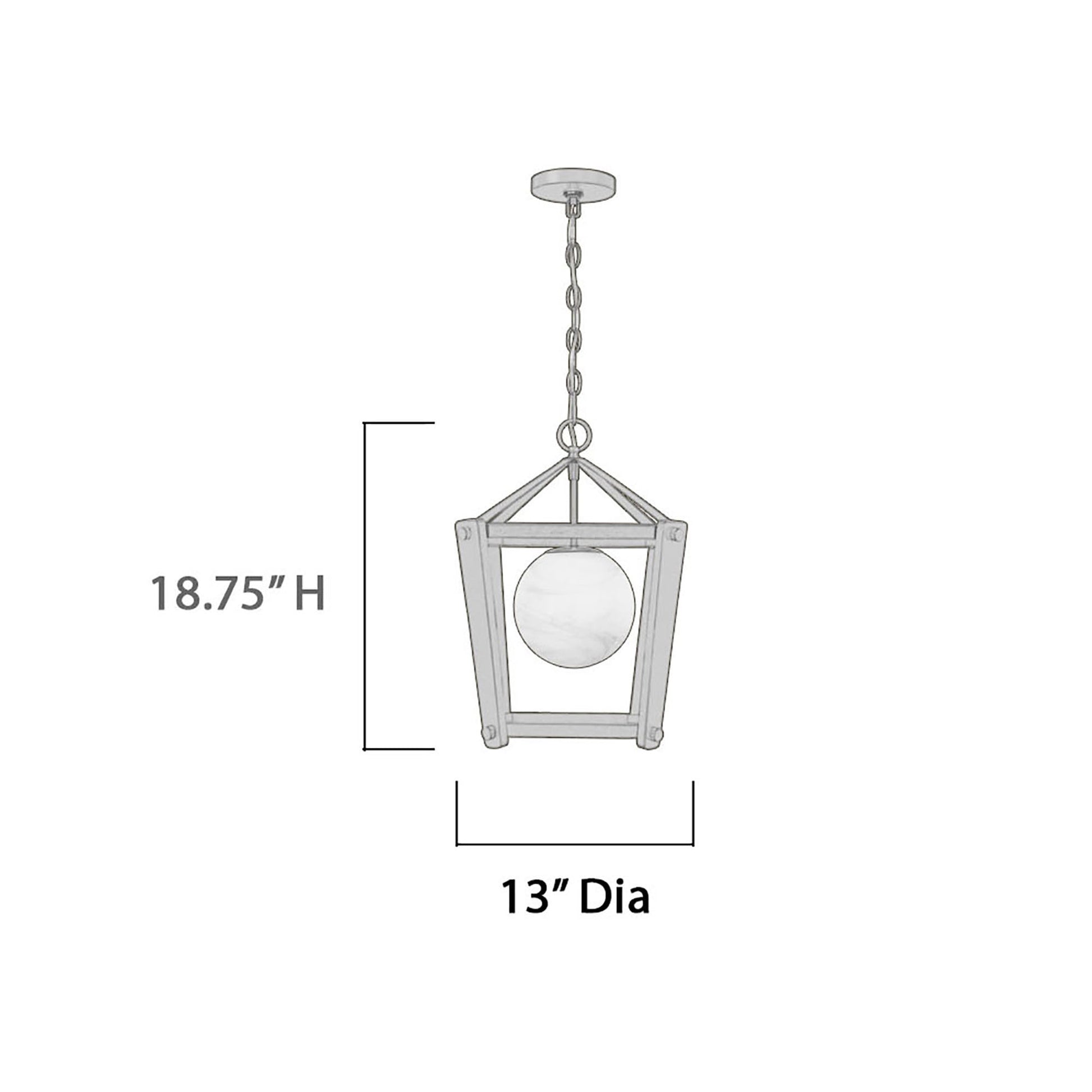Shimmer Pendant Light - line drawing.