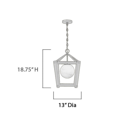 Shimmer Pendant Light - line drawing.
