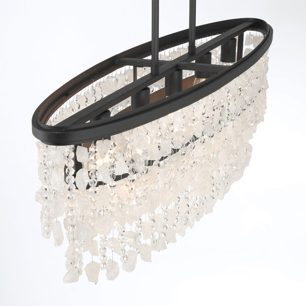 Shimmering Elegance Linear Pendant Light in Detail.