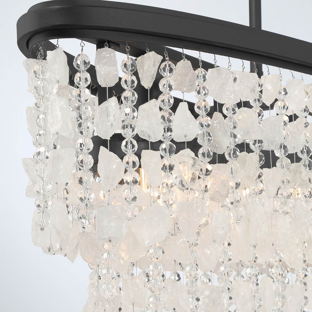 Shimmering Elegance Linear Pendant Light in Detail.