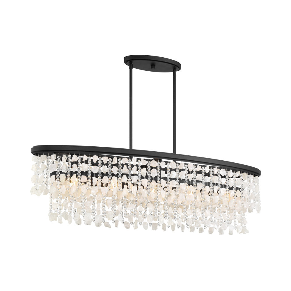 Shimmering Elegance Linear Pendant Light in Detail.