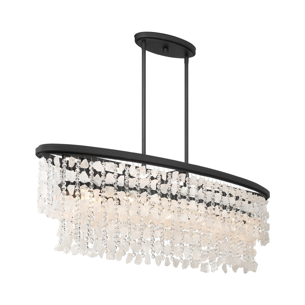 Shimmering Elegance Linear Pendant Light in Detail.