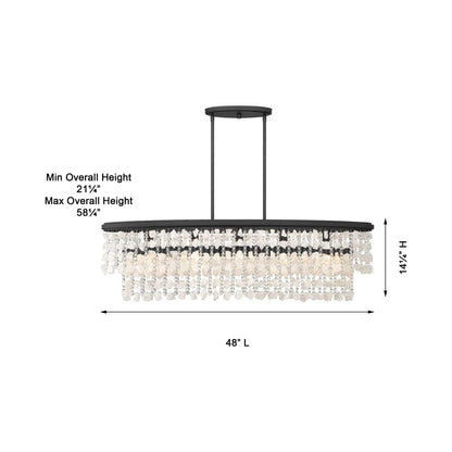 Shimmering Elegance Linear Pendant Light -line drawing.