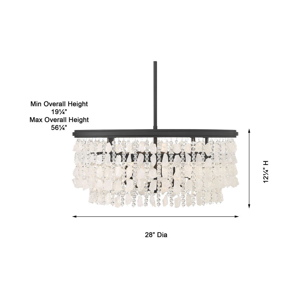 Shimmering Elegance Multi Light Pendant Light - line drawing.