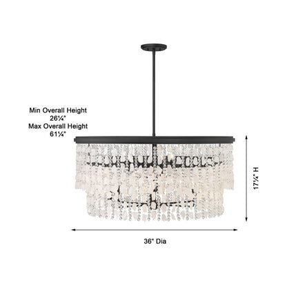 Shimmering Elegance Multi Light Pendant Light - line drawing.