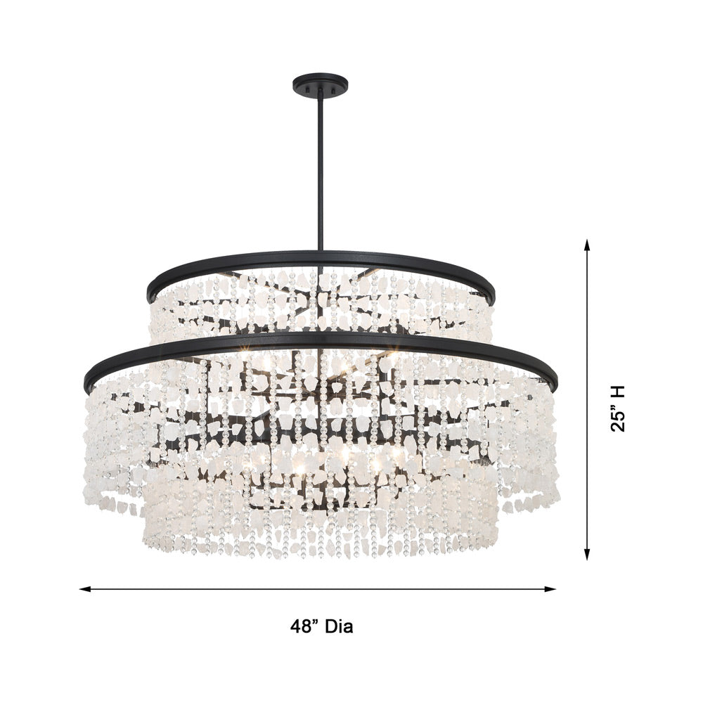 Shimmering Elegance Multi Light Pendant Light - line drawing.