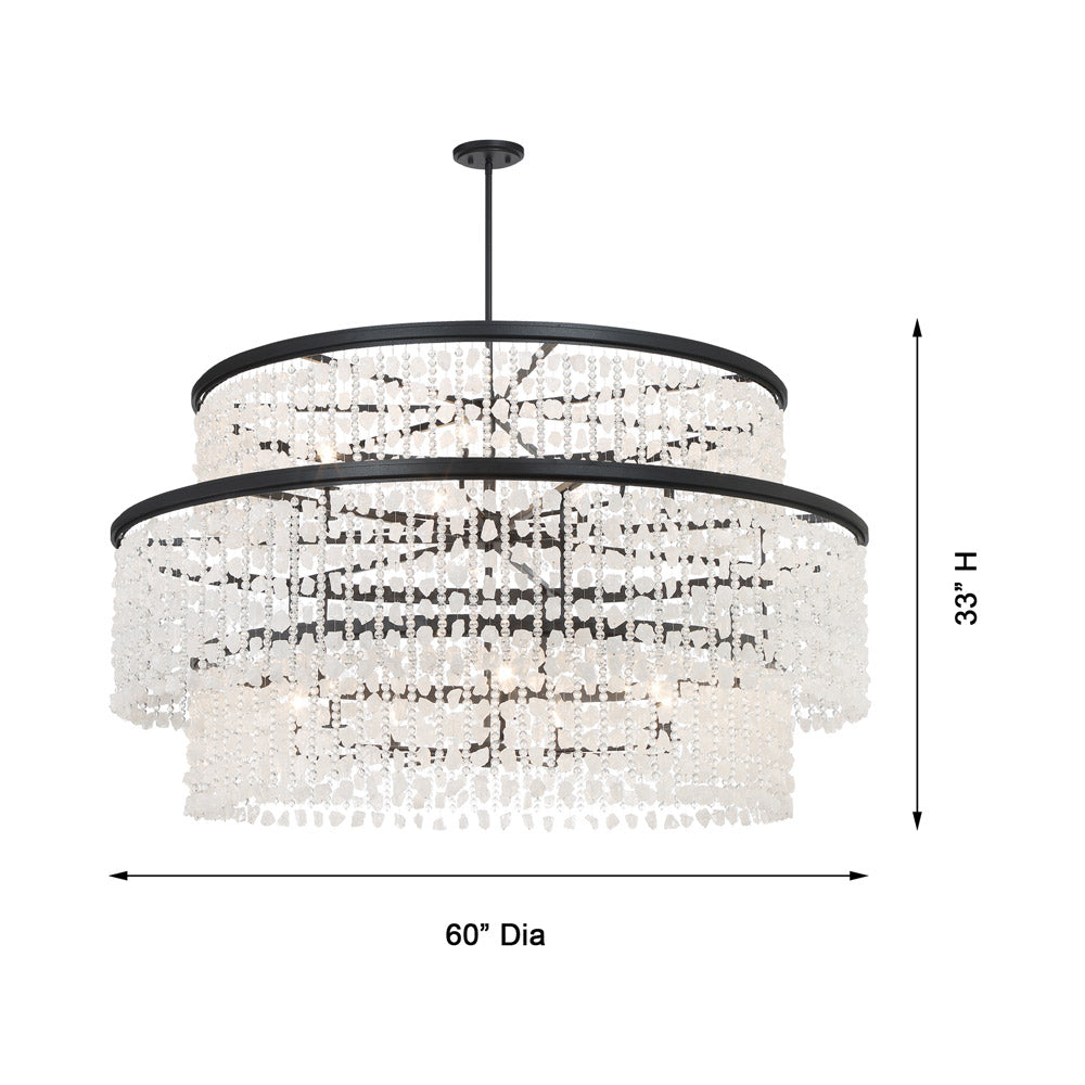 Shimmering Elegance Multi Light Pendant Light - line drawing.