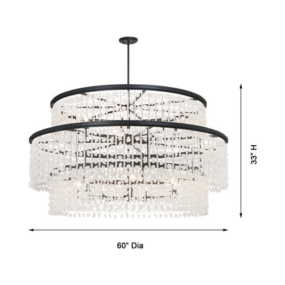 Shimmering Elegance Multi Light Pendant Light - line drawing.