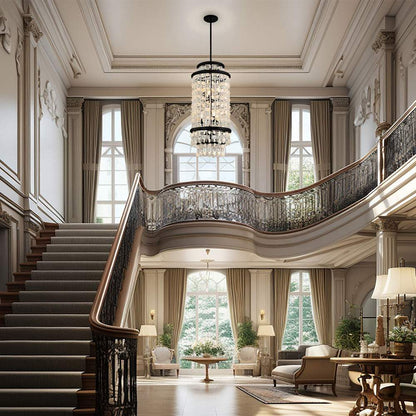 Shimmering Elegance Pendant Light in stair way.