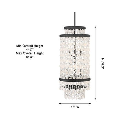 Shimmering Elegance Pendant Light - line drawing.