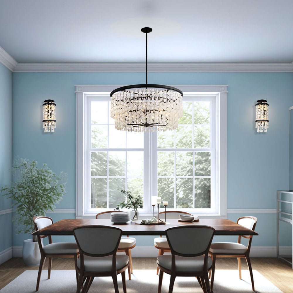 Shimmering Elegance Wall Light in dining room.