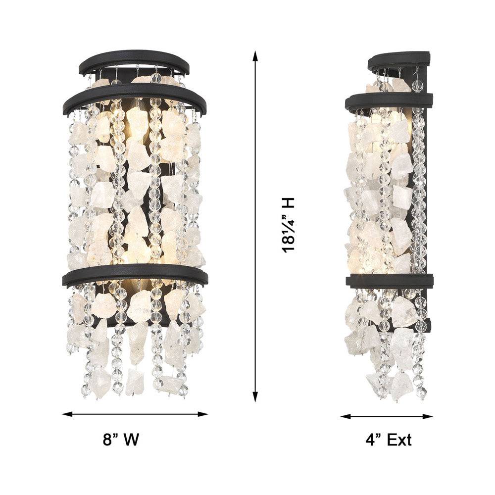 Shimmering Elegance Wall Light - line drawing.