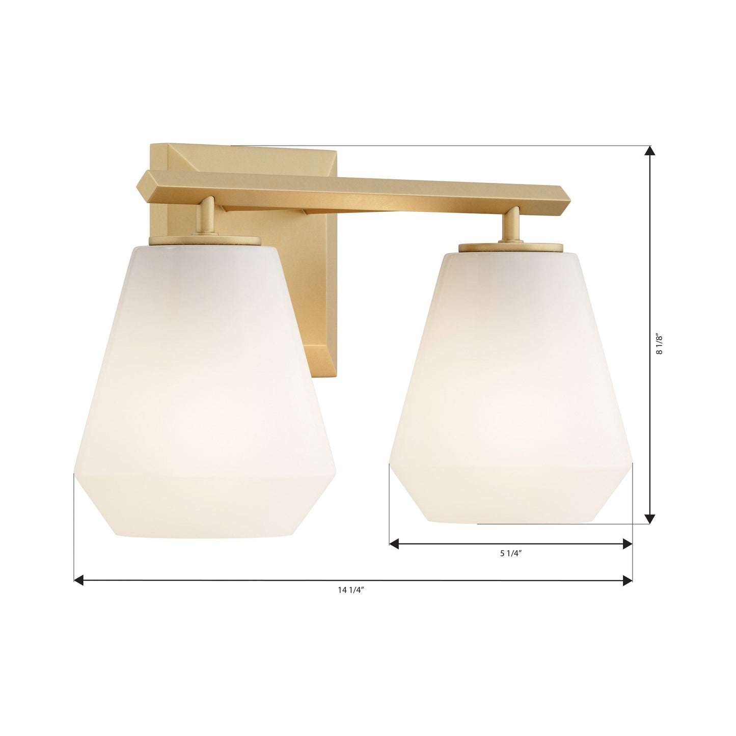 Siena Bath Vanity Light - line drawing.