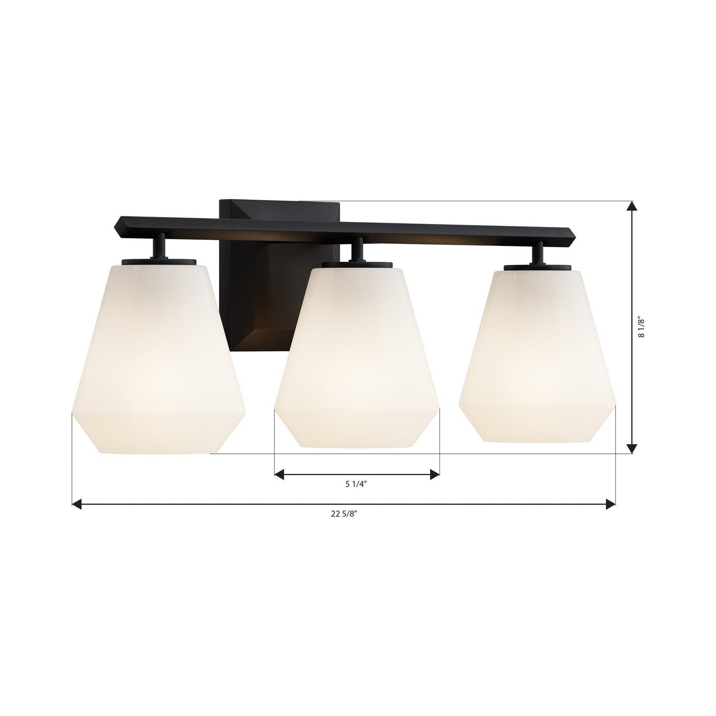 Siena Bath Vanity Light - line drawing.