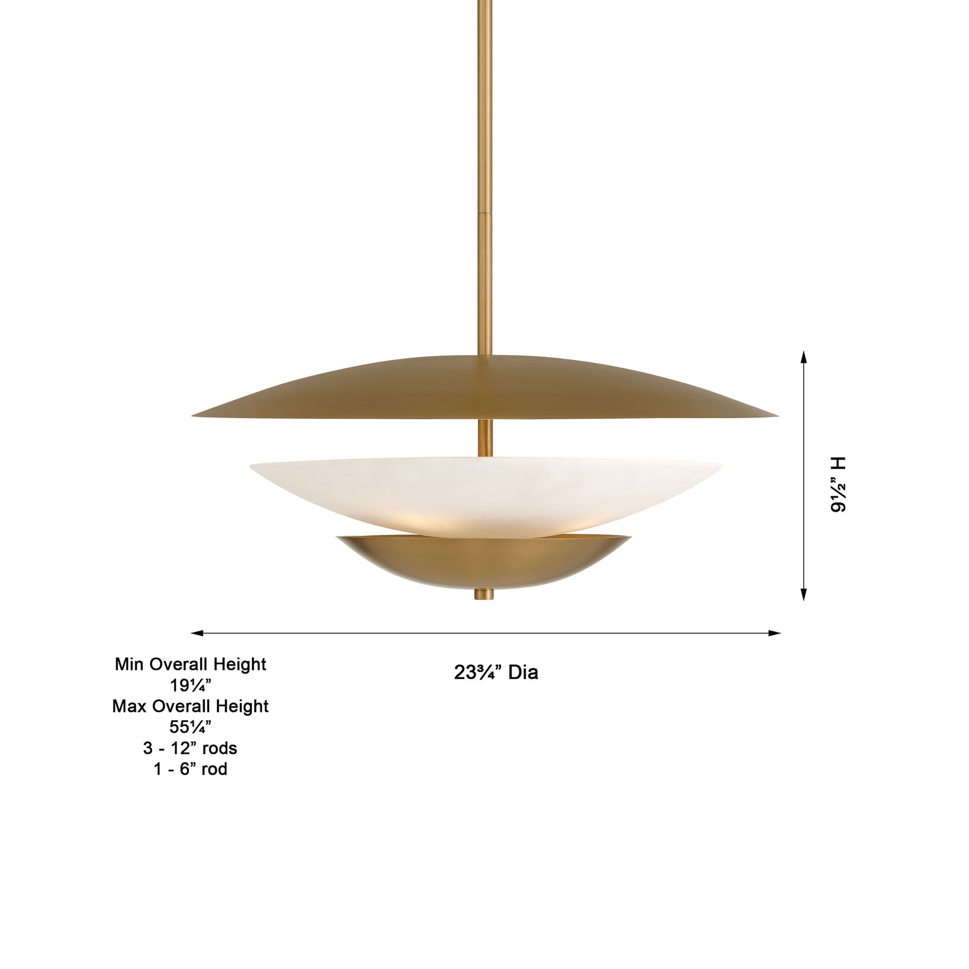Solara Pendant Light - line drawing.
