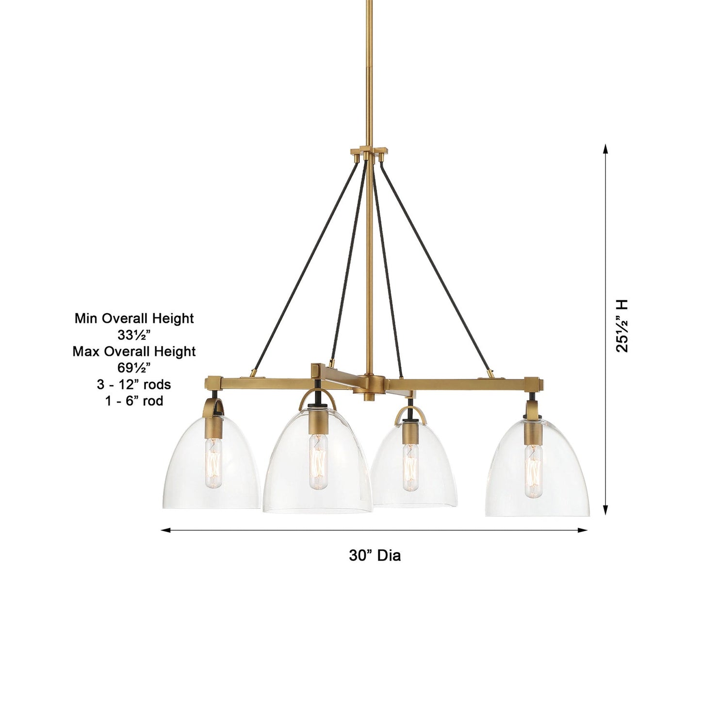 Sommersby Chandelier - line drawing.