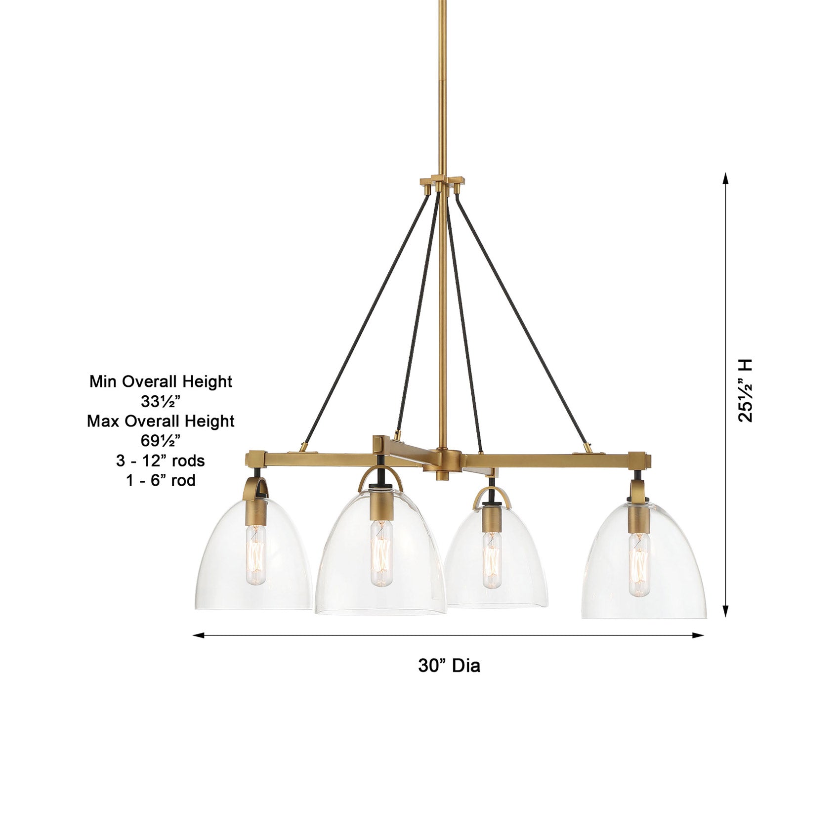 Sommersby Chandelier - line drawing.