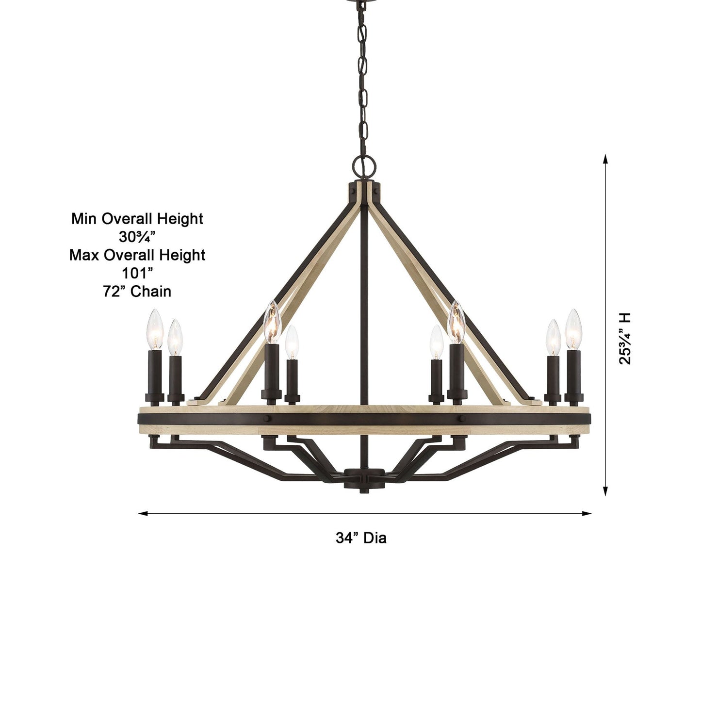 Sonoma Chandelier - line drawing.