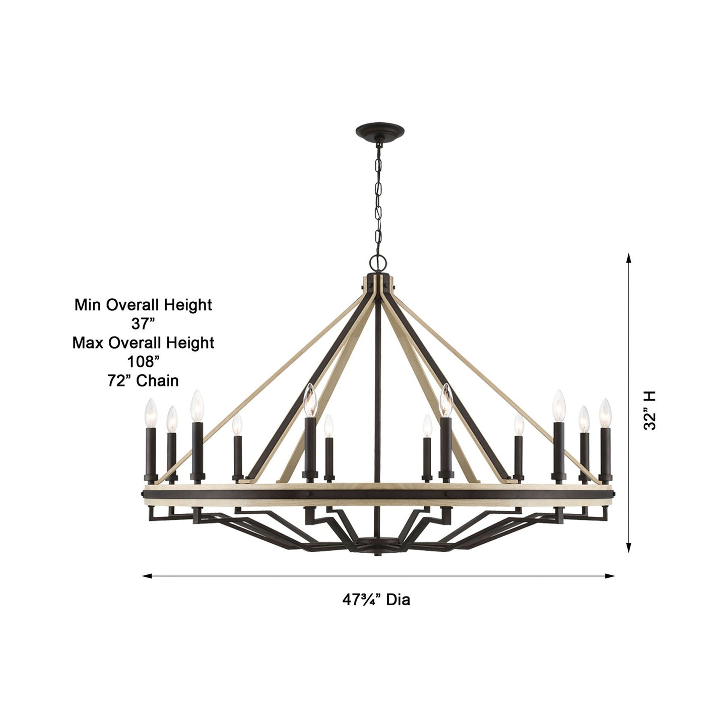 Sonoma Chandelier - line drawing.