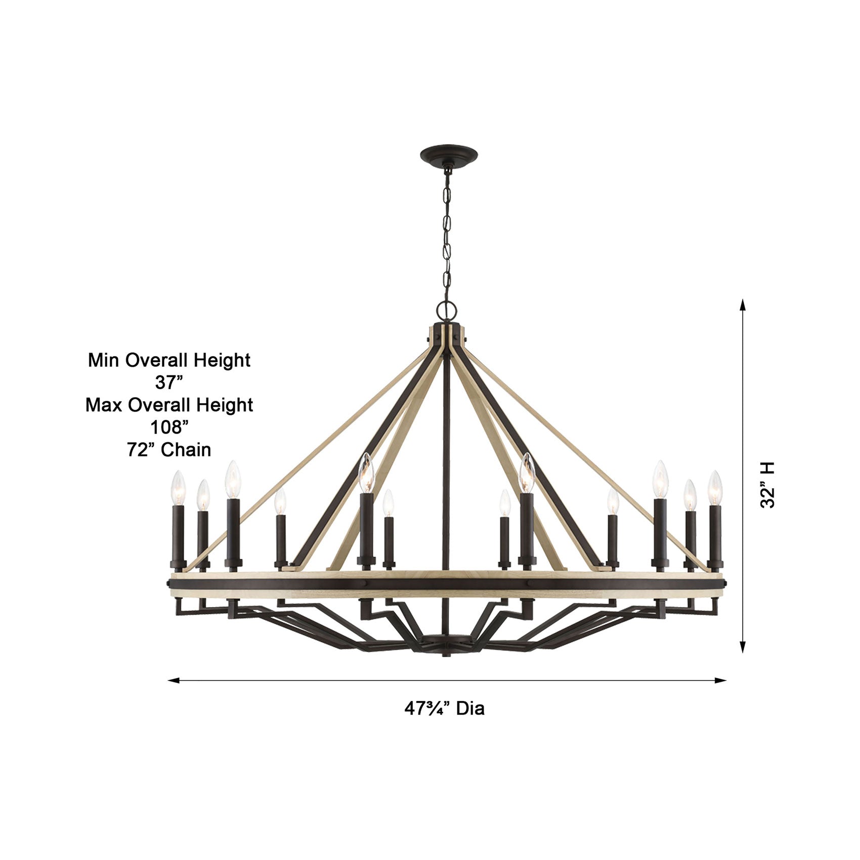 Sonoma Chandelier - line drawing.