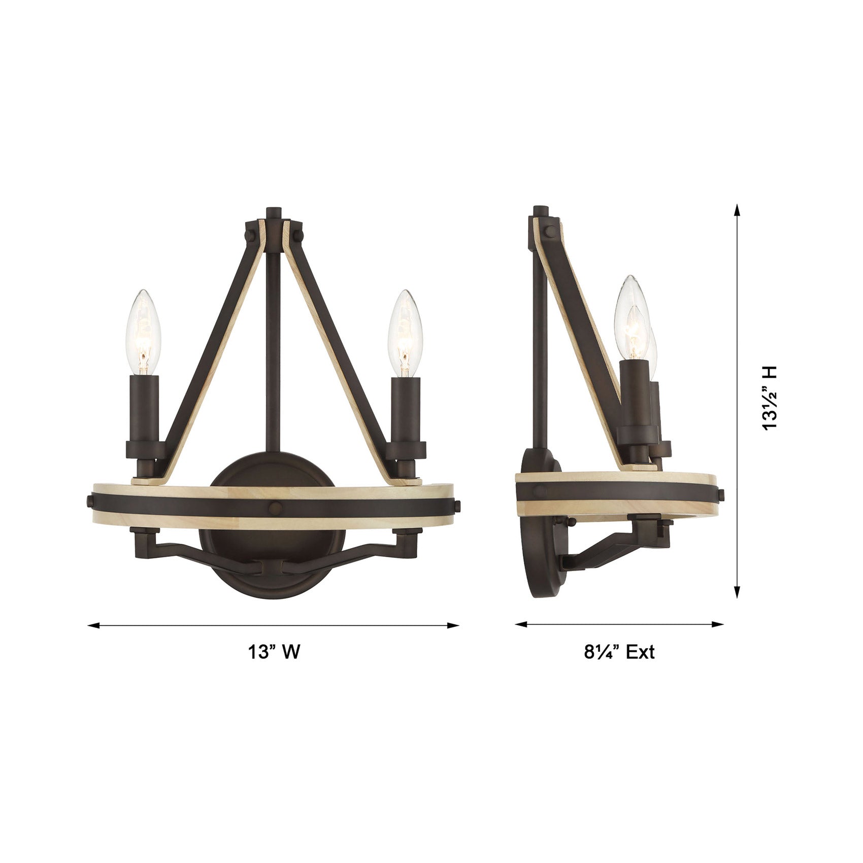 Sonoma Wall Light - line drawing.