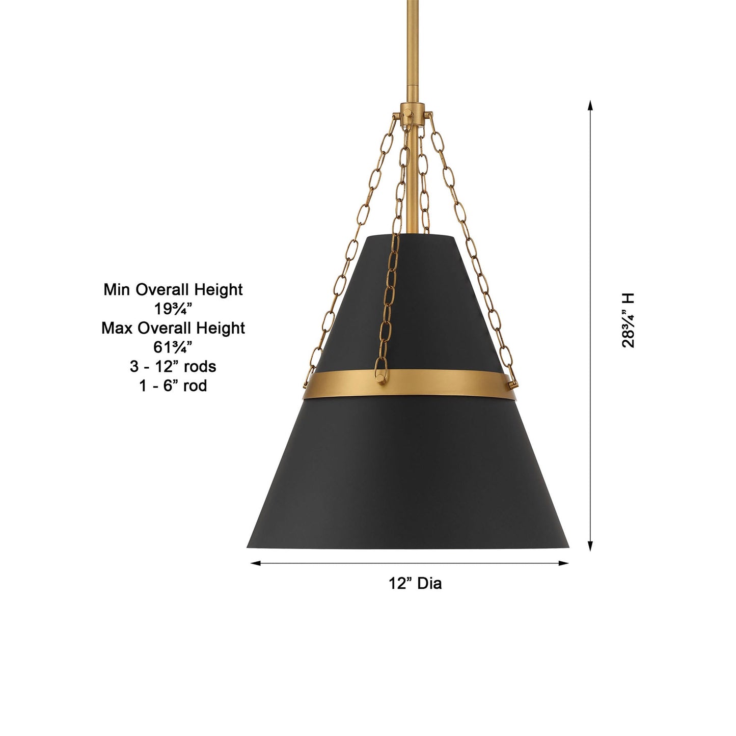 Springfield Pendant Light - line drawing.