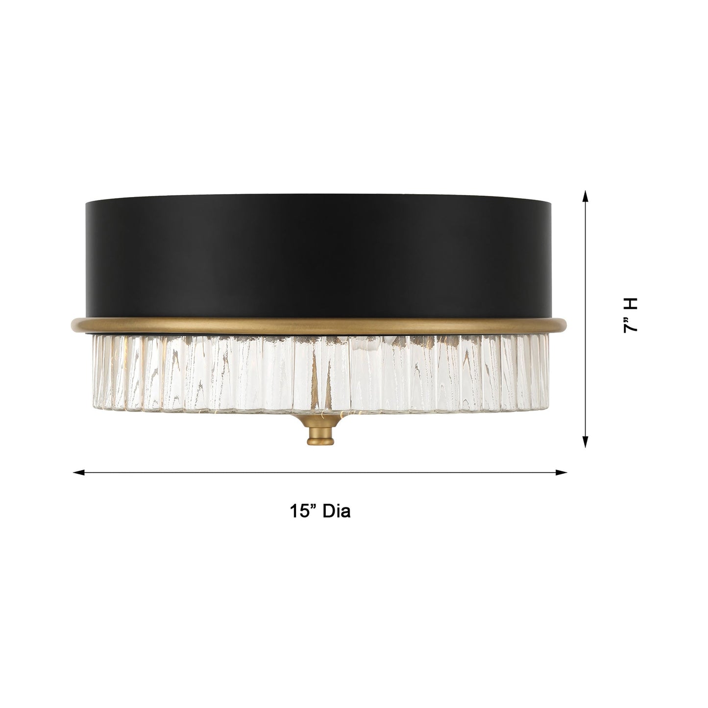 Stamford Flush Mount Ceiling Light - line drawing.