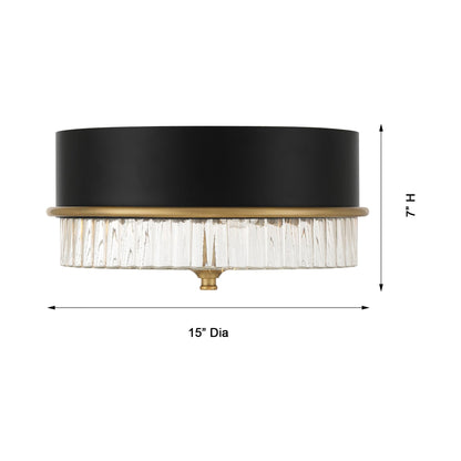 Stamford Flush Mount Ceiling Light - line drawing.