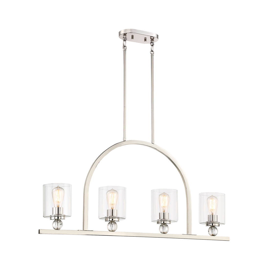 Studio 5 Linear Pendant Light in Polished Nickel.