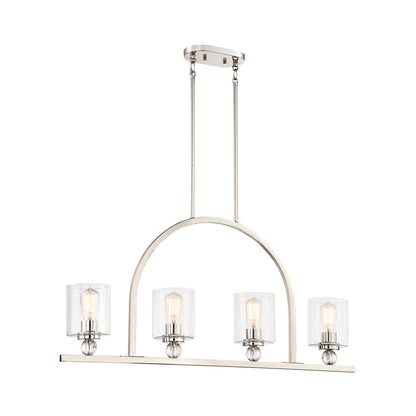 Studio 5 Linear Pendant Light in Polished Nickel.
