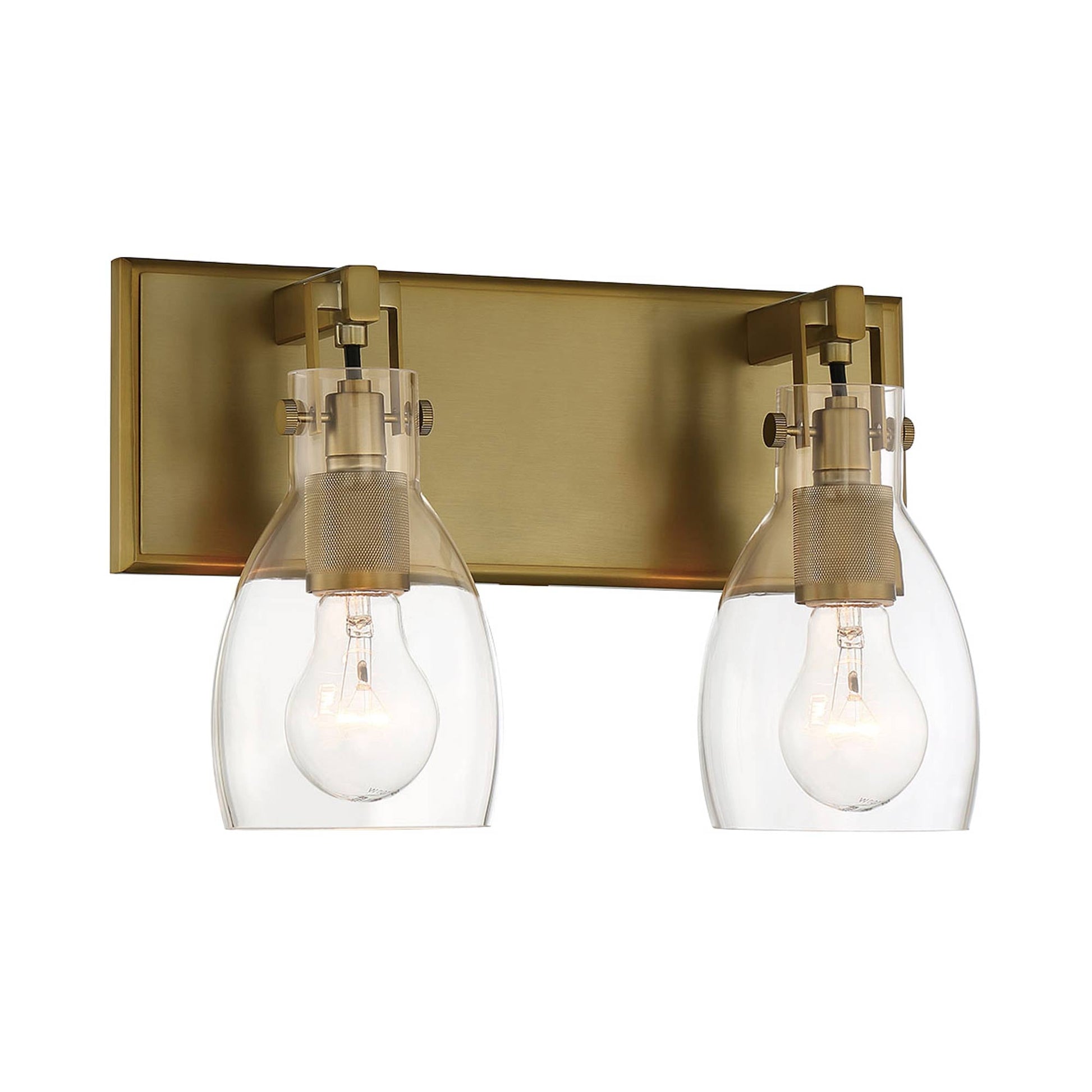 Tiberia Bath Vanity Light in Soft Brass (2-Light).