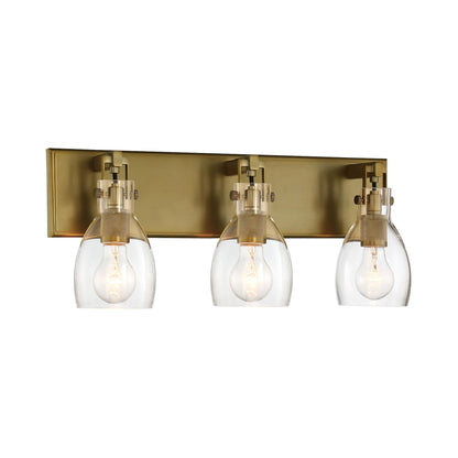Tiberia Bath Vanity Light in Soft Brass (3-Light).