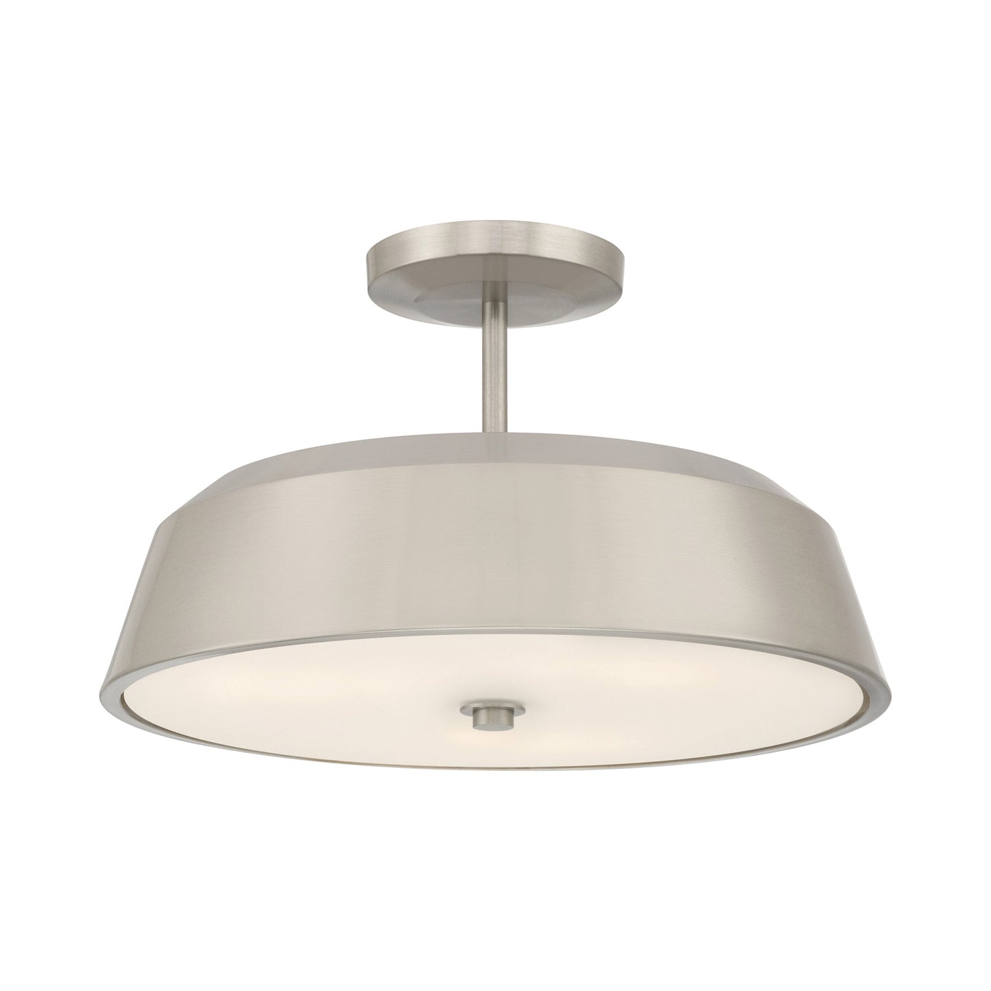 Trellwyn Semi Flush Mount Ceiling Light in Brushed Nickel.
