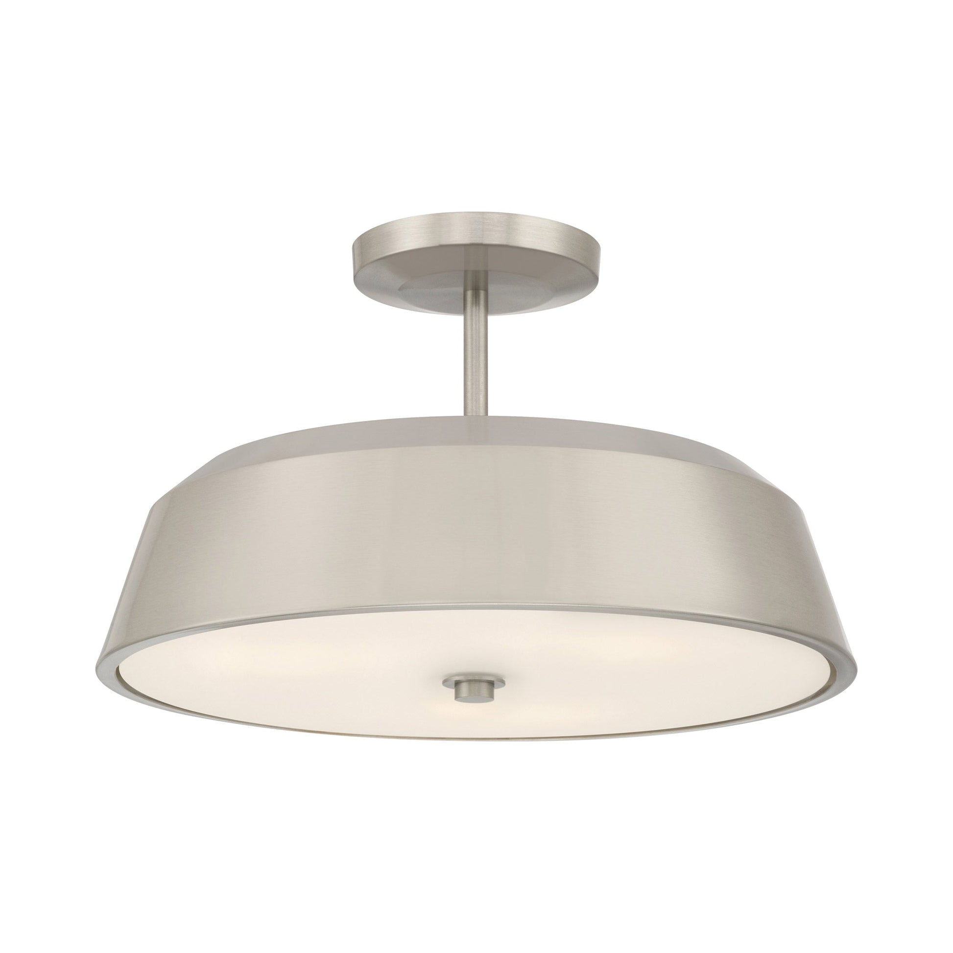 Trellwyn Semi Flush Mount Ceiling Light in Brushed Nickel.